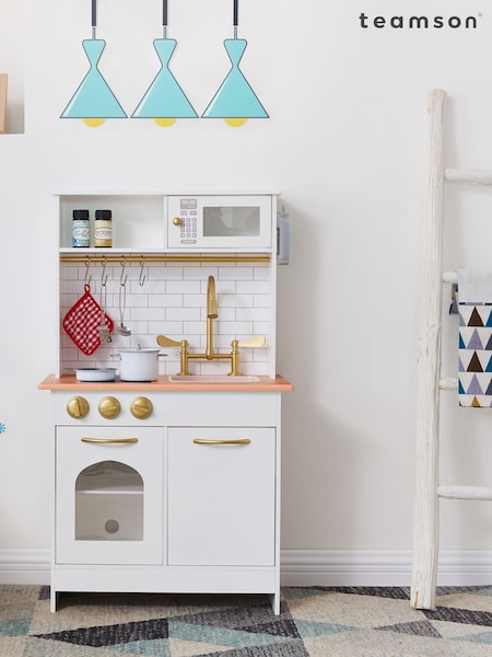 Teamson Home White Boston Interactive Wooden Play Kitchen Set (N34477) | £100