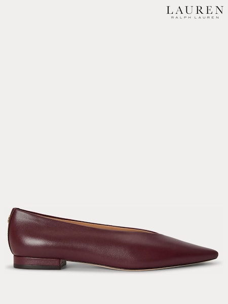 Red - Lauren Ralph Lauren Audri Soft Nappa Pointed Ballet Flats