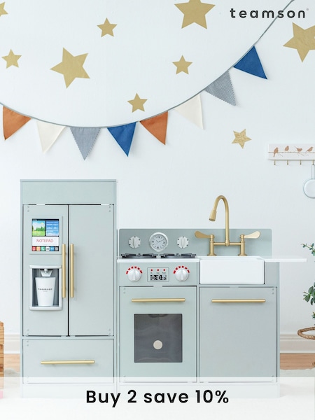 Teamson Home Grey Charlotte Interactive Wooden Play Kitchen Set (N34865) | £150