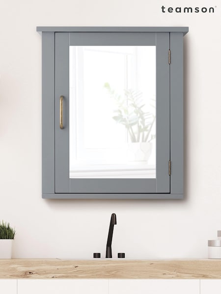 Teamson Home Grey Mercer Wooden Bathroom Storage Wall Cabinet Unit (N34879) | £50