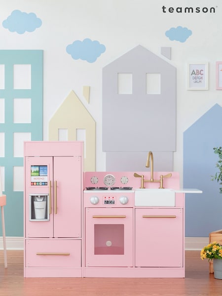 Teamson Home Pink Charlotte Interactive Wooden Play Kitchen Set (N34888) | £160