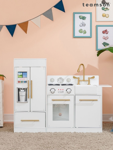 Teamson Home White Charlotte Interactive Wooden Play Kitchen Set (N34896) | £150