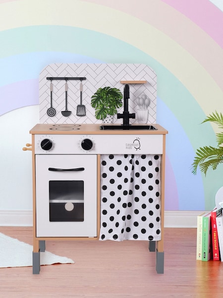 Teamson Home Black Philly Interactive Modern Wooden Play Kitchen Set (N34911) | £60