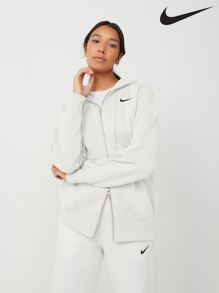 Nike Sail Oversized Mini Phoenix Fleece Swoosh Full Zip Hoodie (N35156) | £65