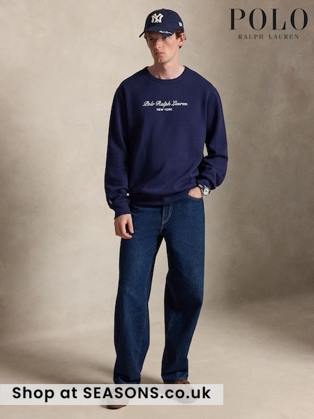 Blue - Regular Polo Ralph Lauren Script Logo Sweatshirt
