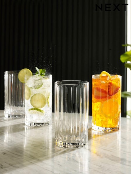Clear Collins Set of 4 Tall Tumbler Glasses (N36624) | £28