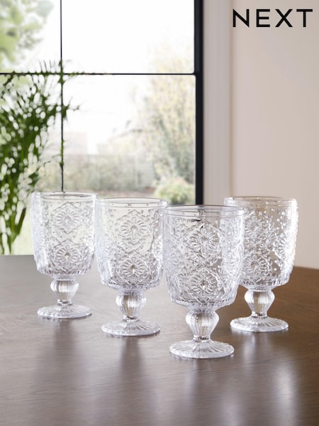 Set of 4 Clear Sophia Wine Glasses (N36641) | £24