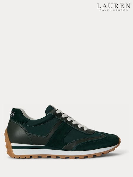 Black - Lauren Ralph Lauren Dani Suede Leather And Nylon Trainers