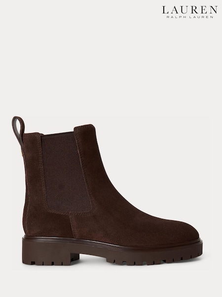 Brown - Lauren Ralph Lauren Allyson Suede Chelsea Boots