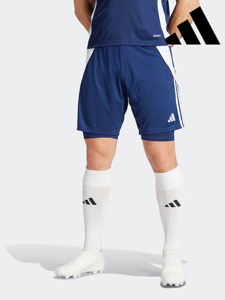 adidas Blue Tiro 24 Training 2-in-1 Shorts (N37388) | £25