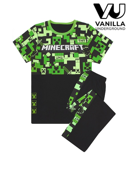 Vanilla Underground Green Minecraft Kids Pokemon Long Leg Pyjamas Set (N37816) | £17