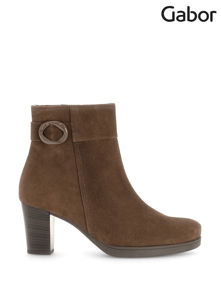 Gabor Wide Fit Dove Reh Suede Ankle Boots (N38060) | £120