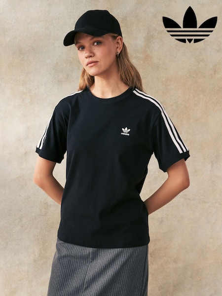 adidas originals Black 3 Stripe T-Shirt (N38122) | £28