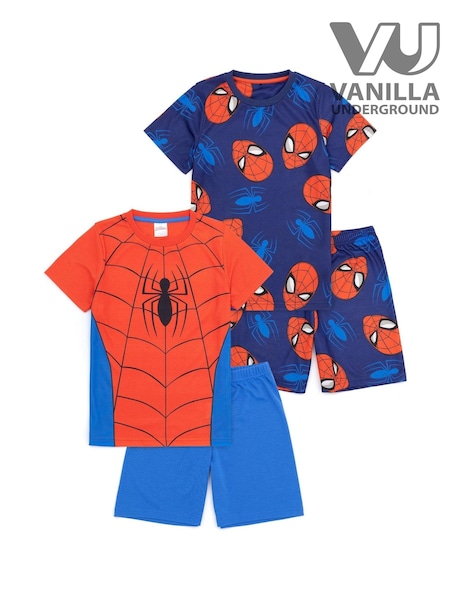 Vanilla Underground Red Boys Spiderman Pyjamas 2 Pack (N38151) | £27