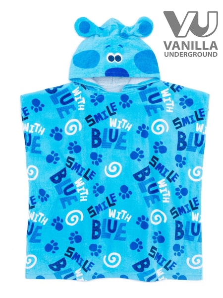 Vanilla Underground Blue Kids 100% Cotton Clues Character Towel Poncho (N38155) | £18