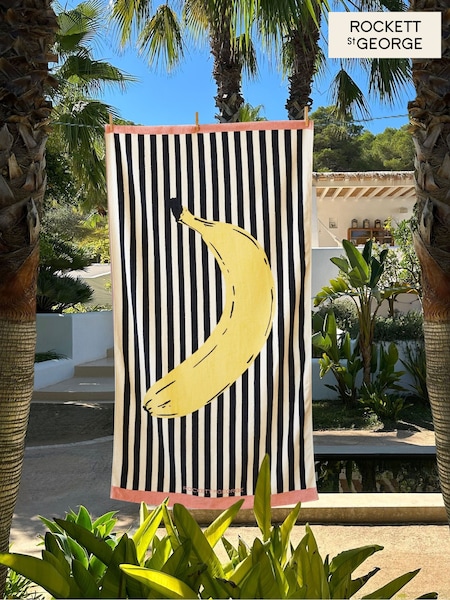 Rockett St George Banana 100% Cotton Beach Towel (N39338) | £18