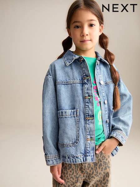 Mid Blue Denim Shacket (3-16yrs) (N39396) | £20 - £26