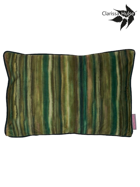 Clarissa Hulse Green Artists Stripe Cushion (N39398) | £55