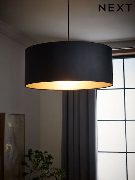 Black Rico Easy Fit Shade Drum Ceiling Light (N39646) | £40