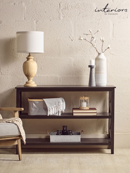 Interiors By Premier Heritage Three Shelf Large Bookcase