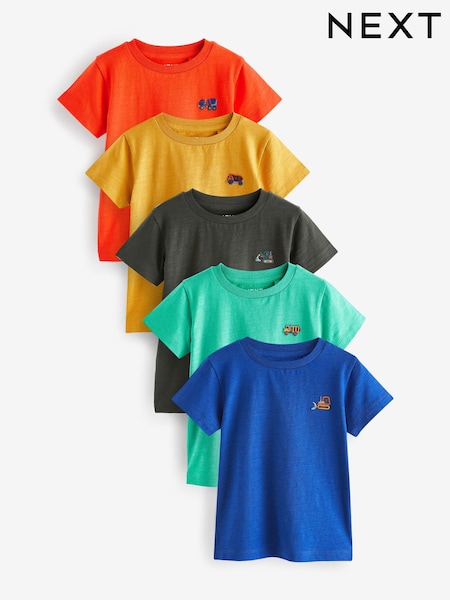 Red/Green Short Sleeve T-Shirts 5 Pack (3mths-7yrs) (N40091) | £17.50 - £21.50