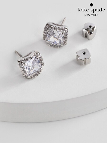 Kate Spade New York Silver Sparkle Princess Cut Large Studs (N40142) | £50