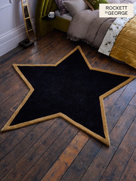 Rockett St George Black Star Rug (N40251) | £100