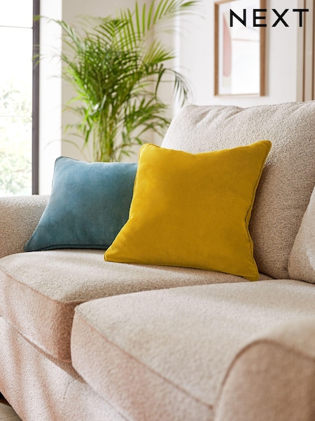 Chartreuse Yellow 45 x 45cm Soft Velour Cushion (N40488) | £8
