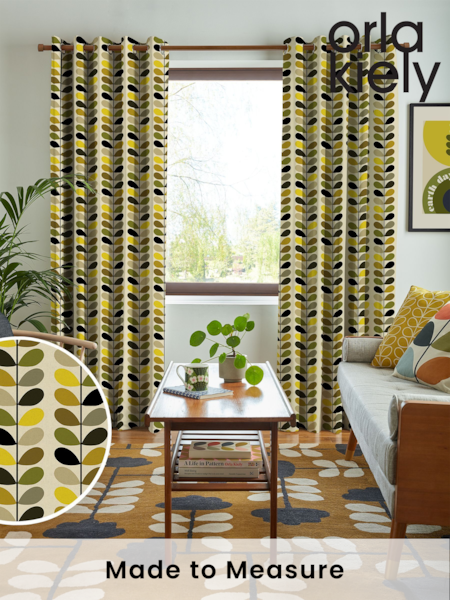 Orla Kiely Yellow Multi Stem Made to Measure 100% Cotton Curtains (N40521) | £91