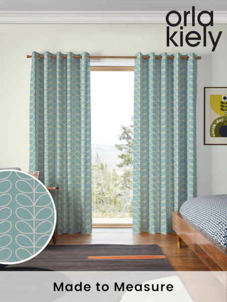 Orla Kiely Aqua Jumbo Linear Stem Made to Measure Curtains (N40524) | £91