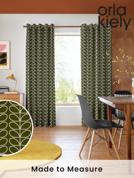 Orla Kiely Kelp Jumbo Linear Stem Made to Measure 100% Cotton Curtains (N40525) | £91