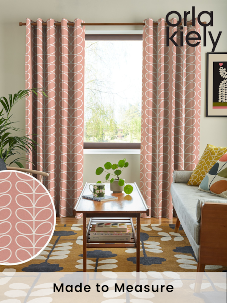 Orla Kiely Bubblegum Jumbo Linear Stem Made to Measure 100% Cotton Curtains (N40526) | £91
