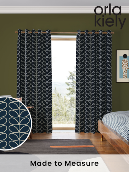 Orla Kiely Whale Jumbo Linear Stem Made to Measure 100% Cotton Curtains (N40538) | £91