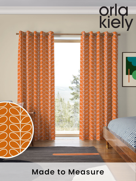 Orla Kiely Persimmon Jumbo Linear Stem Made to Measure 100% Cotton Curtains (N40555) | £91