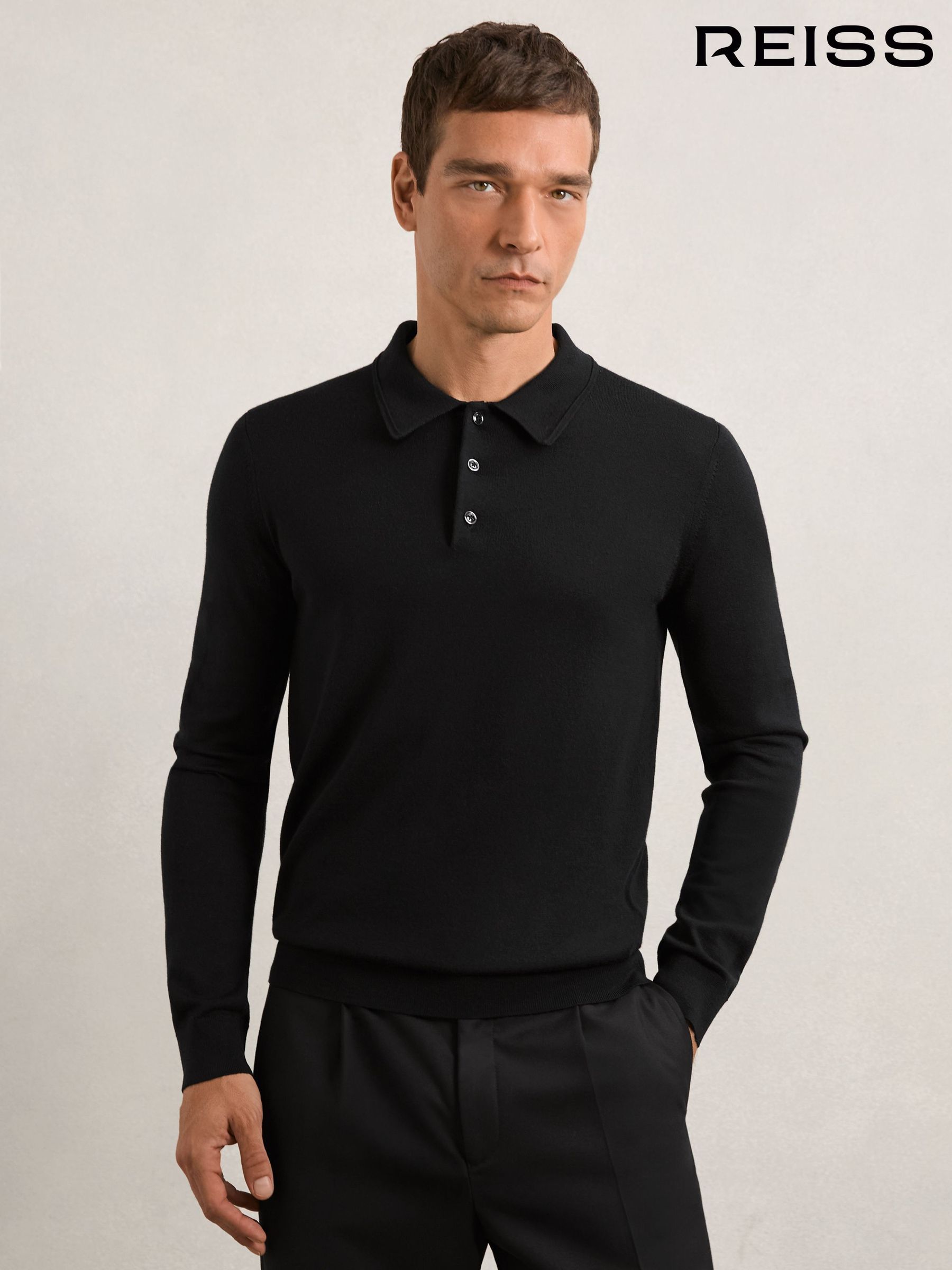 Buy Men's Polo Shirts Long Sleeve Tops Online | Next UK