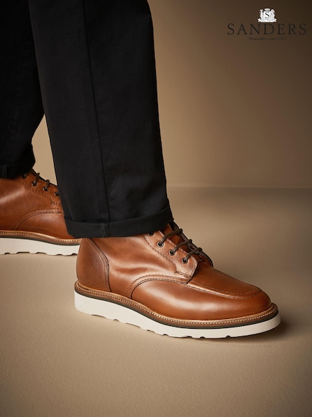 Tan Brown Leather Sanders for Next Apron Wedge Boots (N40614) | £265
