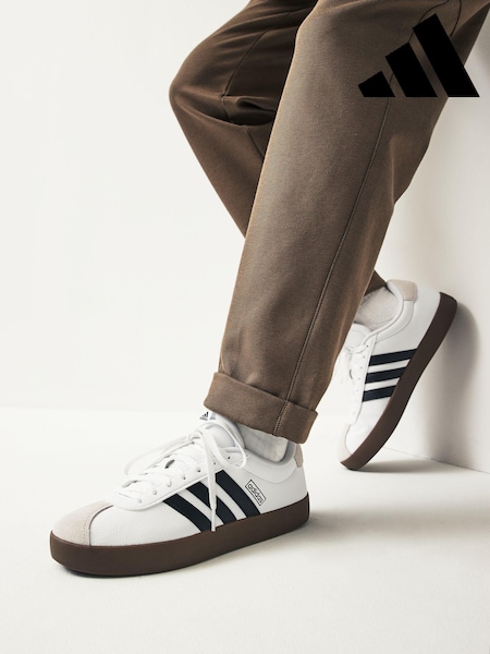 adidas White/Black VL Court Trainers (N40701) | £60