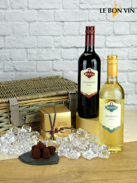 Le Bon Vin Italian Red & White Wine with Chocolate Truffles Hamper (N40934) | £52