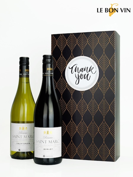 Le Bon Vin Thank you French Red & White Wine Duo Boxed Gift (N40951) | £39