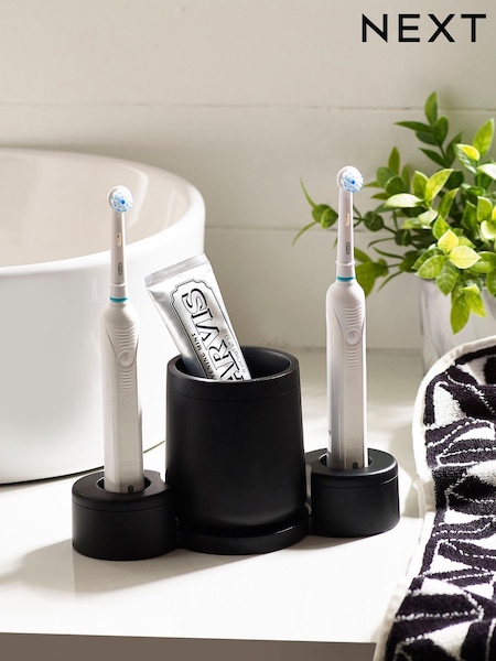 Black Moderna Electric Toothbrush Holder and Tumbler (N41136) | £14