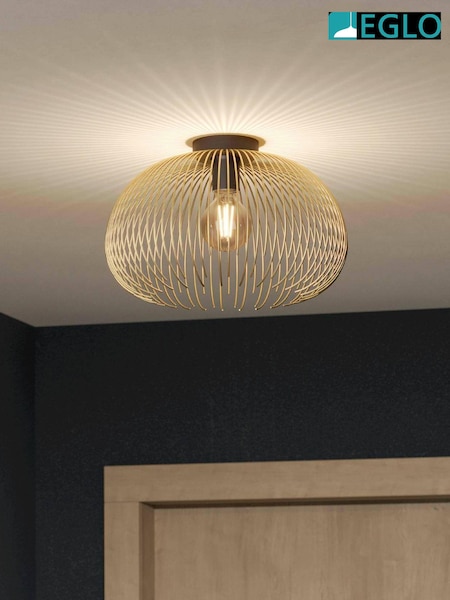 Eglo Gold Venezuela IP20 Flush Mounted Ceiling Light (N41147) | £86