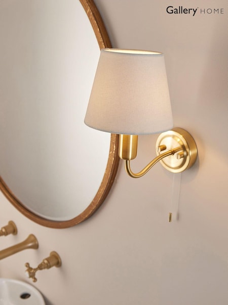 Gallery Home Satin Brass Cranbrook 1 Bulb Bathroom Wall Light (N41364) | £55