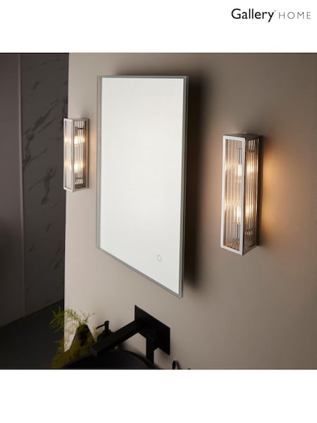 Gallery Home Chrome Bancroft 2 Bulb Bathroom Wall Light (N41374) | £67