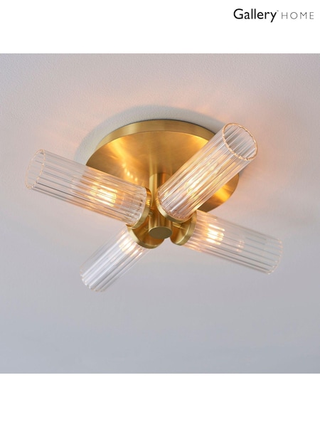 Gallery Home Brass Orillia 4 Bulb Bathroom Ceiling Light (N41392) | £116