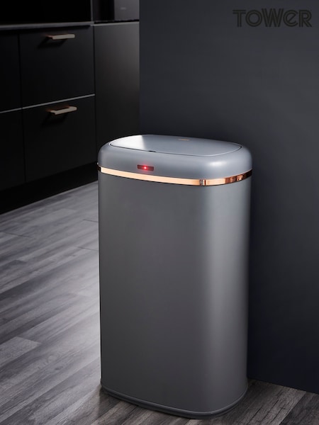 Tower Grey Cavaletto 58L Square Sensor Bin (N42036) | £100