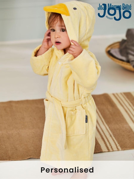JoJo Maman Bébé Yellow Personalised Duck Dressing Gown (N42164) | £33.50