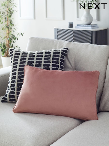 Blush Pink 40 x 59cm Matte Velvet Cushion (N42197) | £11