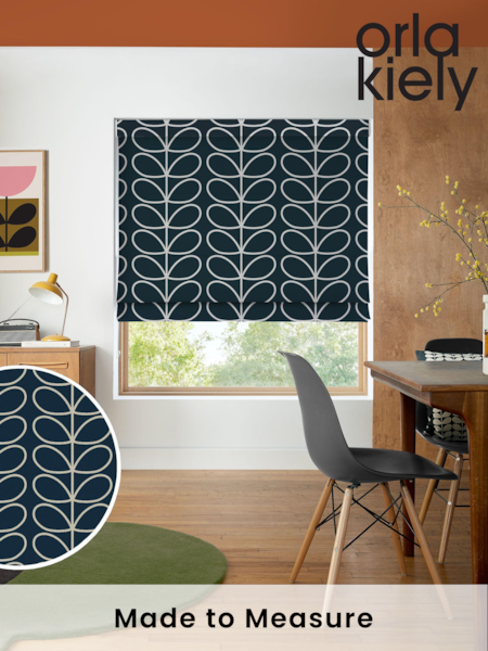 Orla Kiely Whale Jumbo Linear Stem Made to Measure Roman 100% Cotton Blinds (N43080) | £79