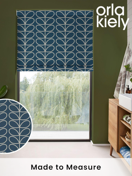 Orla Kiely Marine Jumbo Linear Stem Made to Measure Roman 100% Cotton Blinds (N43083) | £79