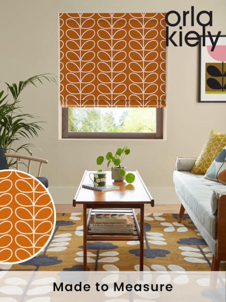 Orla Kiely Persimmon Jumbo Linear Stem Made to Measure Roman 100% Cotton Blinds (N43084) | £79